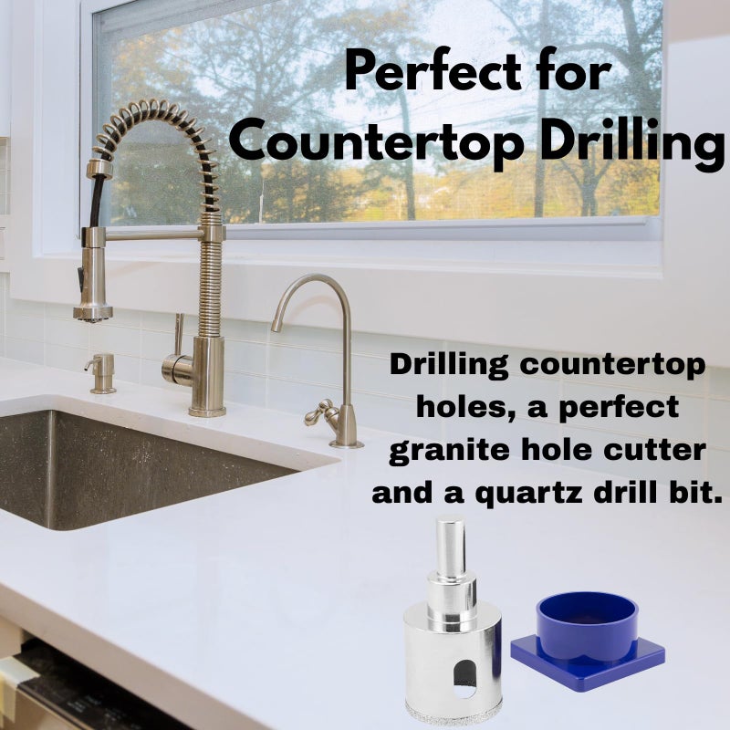 Drilax 1-1/2 Inch Diamond Hole Saw with Water Delivery System Guide Easy Drilling for Quartz, Granite, Marble, Porcelain, Ceramic, Glass Tiles - Complete Kit for Precise DIY Holes 1.5 inch - Image 4